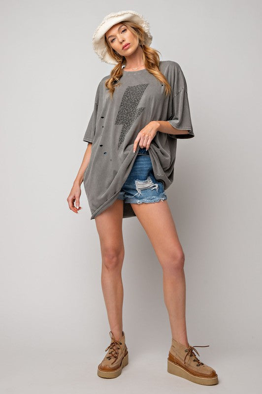 Oversized Lightening Trending Tee