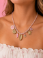 Corded Pink Charm Necklace