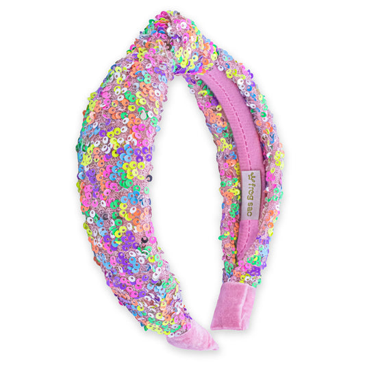 Kids Knot Headband - Rainbow Sequin Knotted Hair Accessories