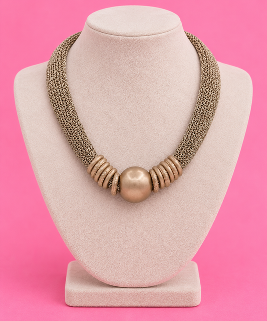 Ball Mesh Statement Necklace