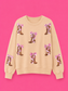 Ribbon & Boots Sequins Embroidery Sweatshirt