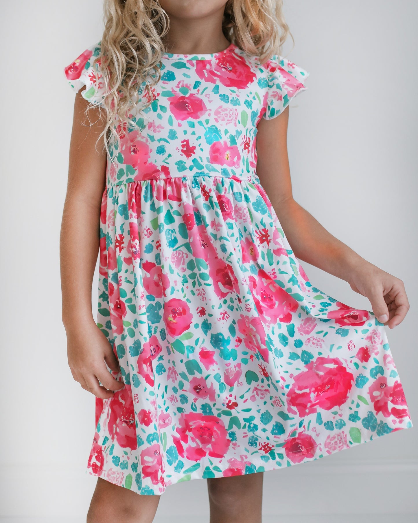 Bright Floral Watercolor Dress