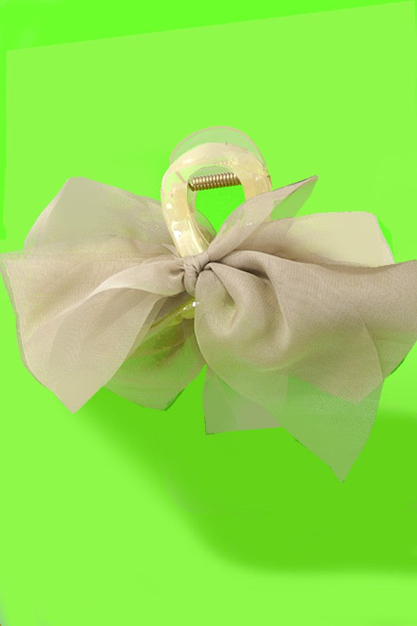 Sheer Bow Ribbon Claw Clips