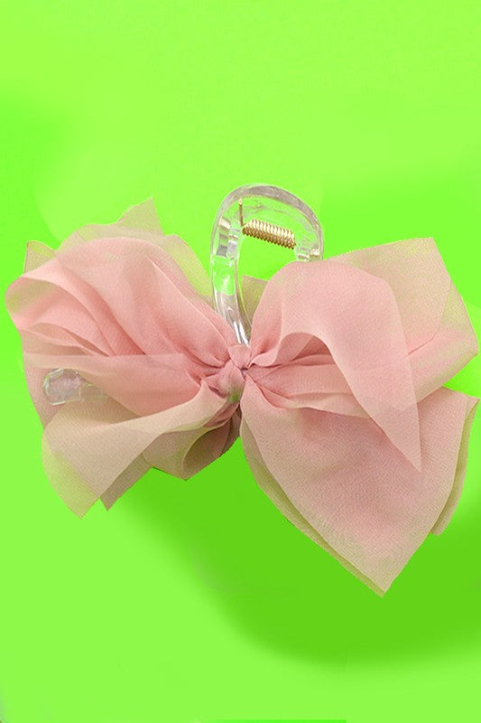 Sheer Bow Ribbon Claw Clips