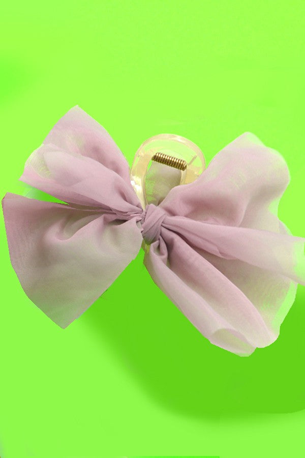 Organza Sheer Bow Claw Clip