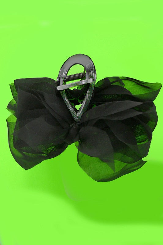 Organza Sheer Bow Claw Clip