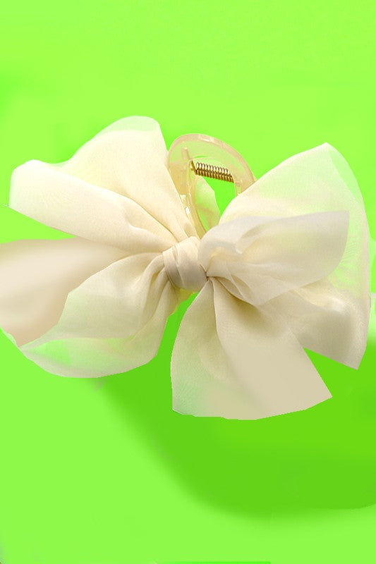 Organza Sheer Bow Claw Clip