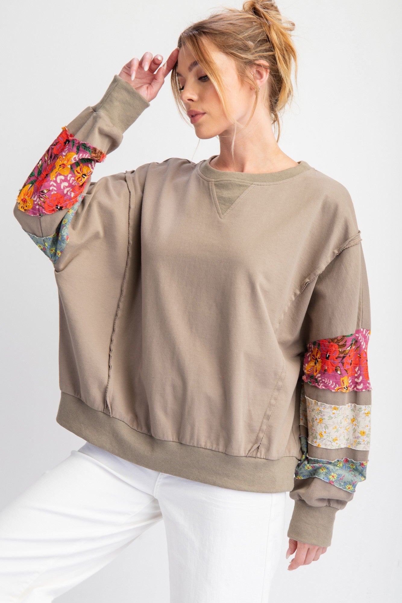 Plus Size Detail Sleeve Blouse