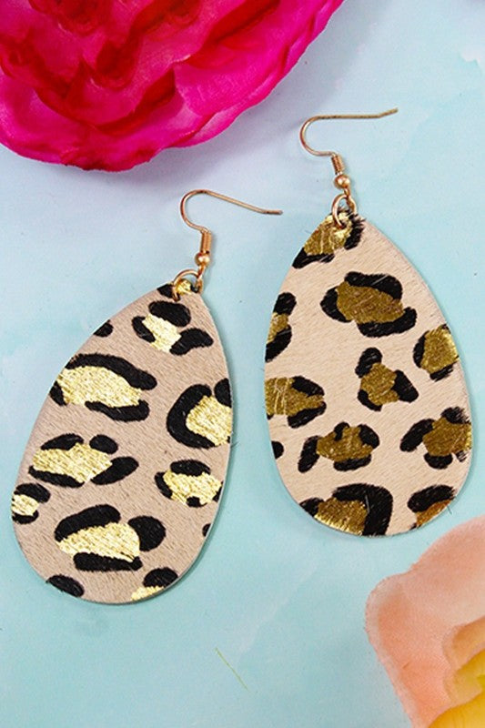 Golden Leopard Teardrops