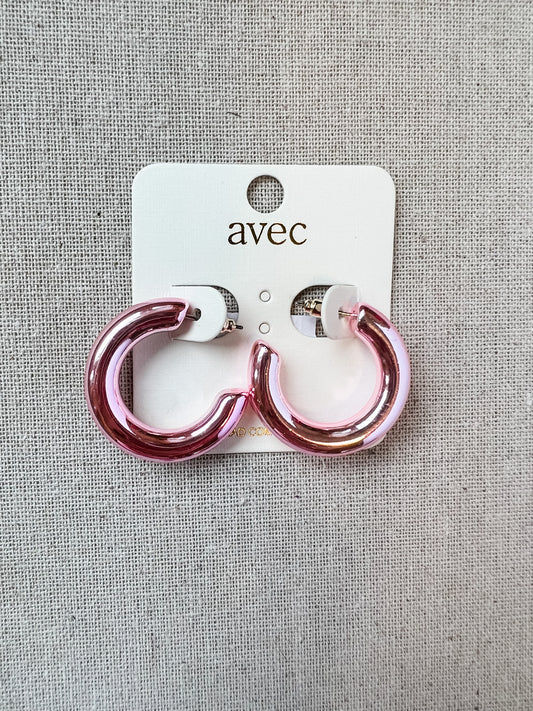 Shiny Pink Hoops