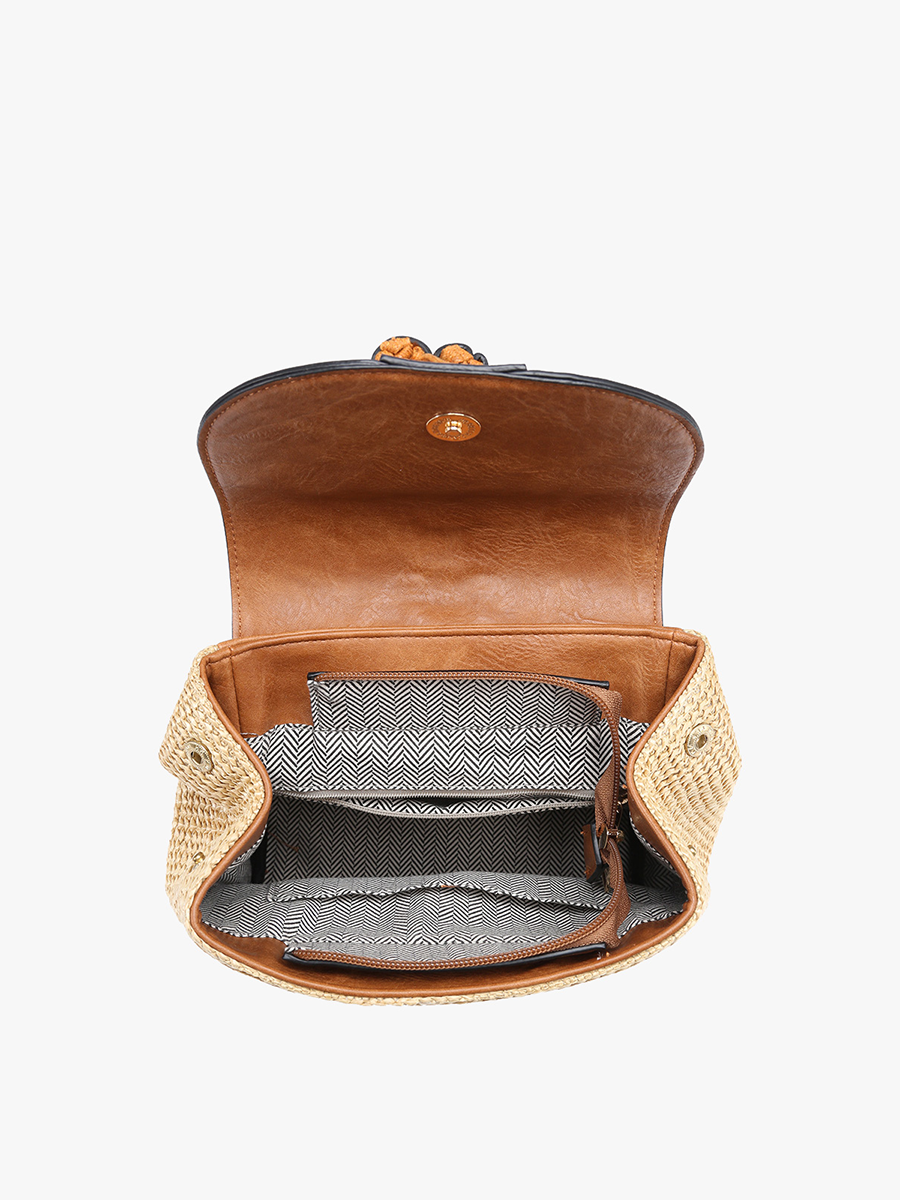 Vegan Leather Straw Backpack - 3 Colors