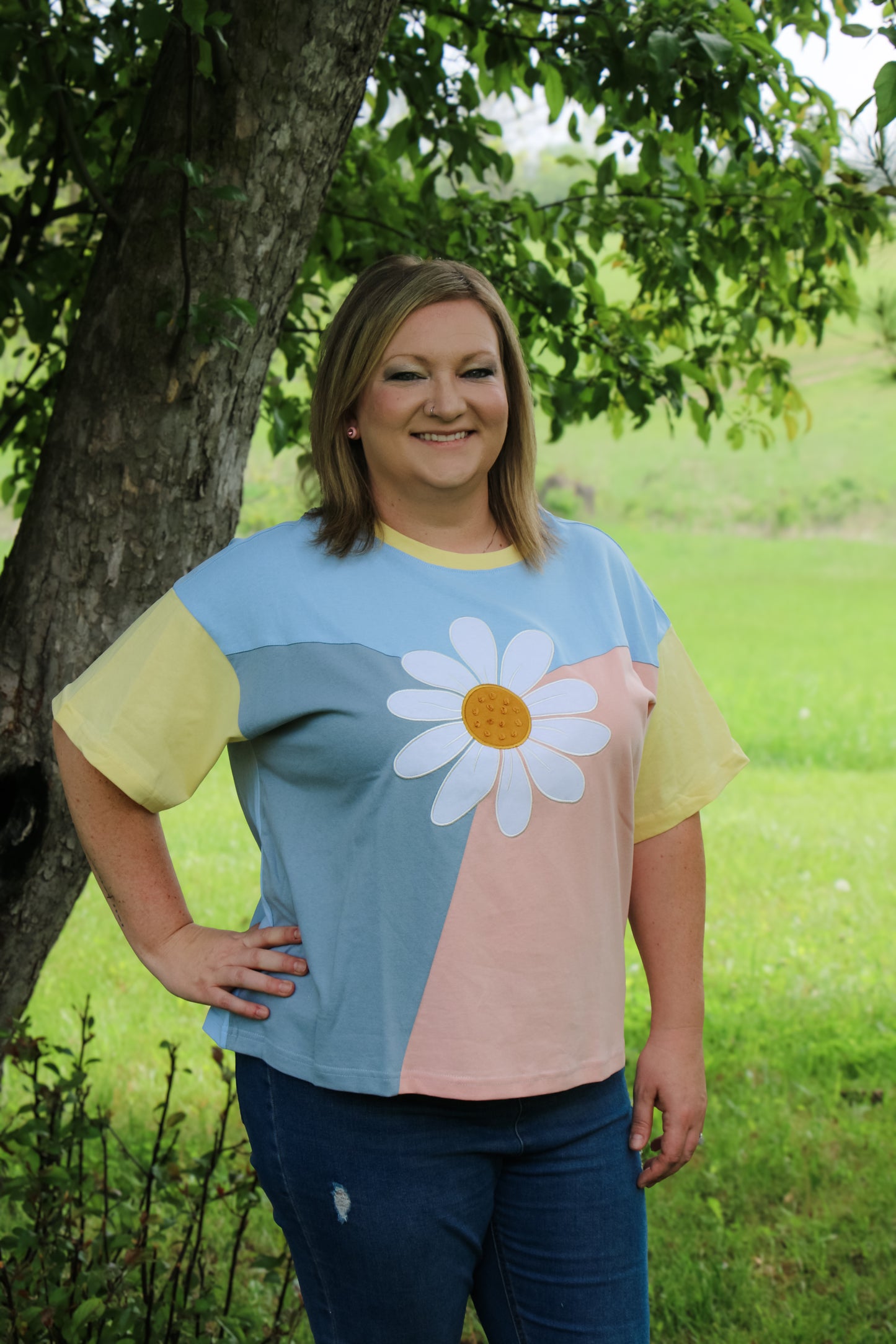 Throwback Oversized Daisy Top