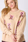Ribbon & Boots Sequins Embroidery Sweatshirt