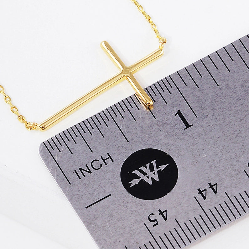 Cross Side Necklace