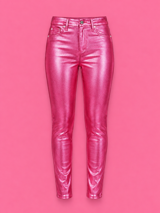 YMI High-Rise Hyperstretch Metallic Skinny