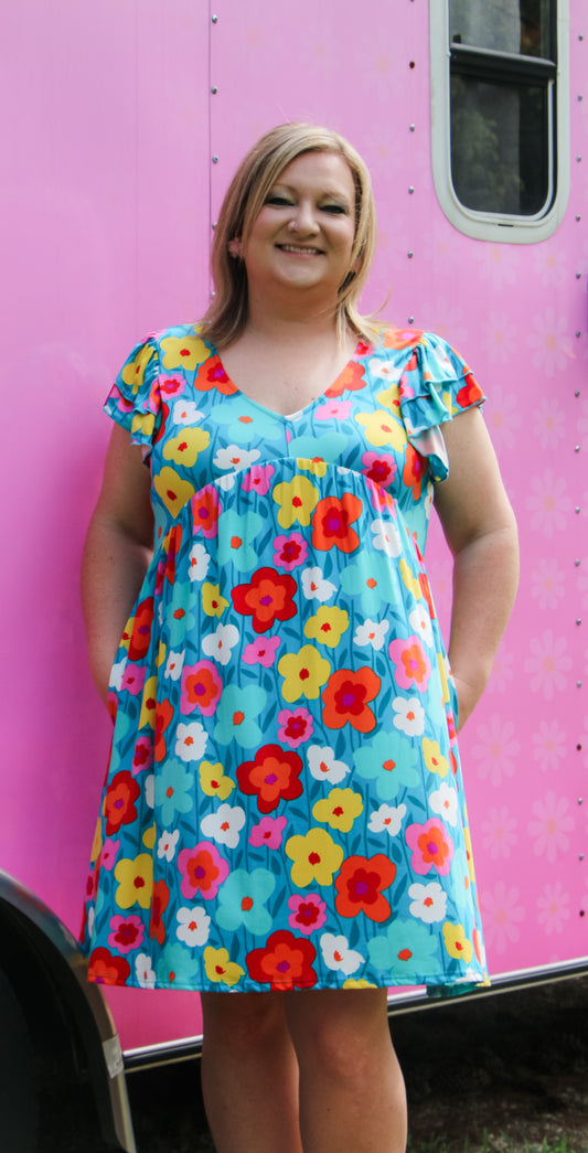 Swimming in Floral Dress