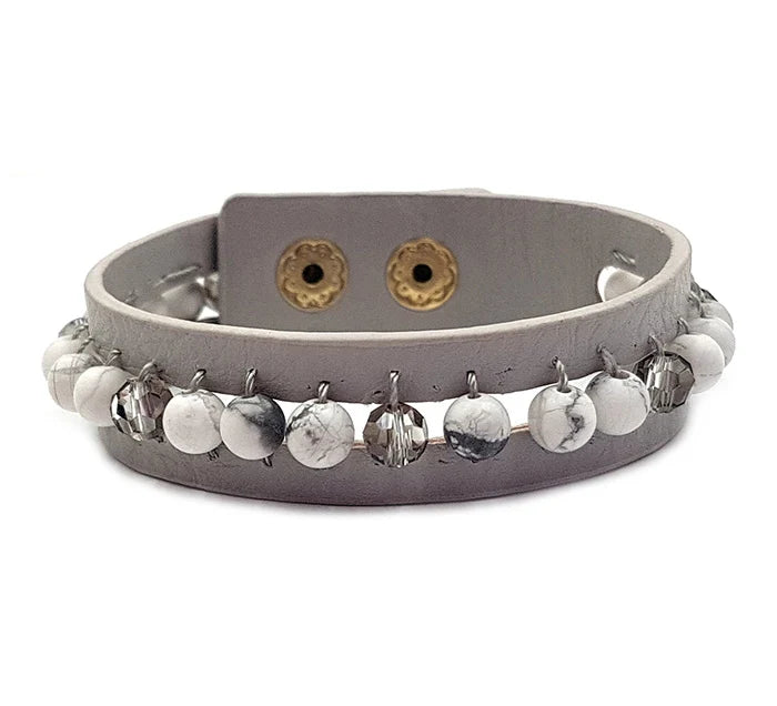 Grey Ball Snap Bracelet