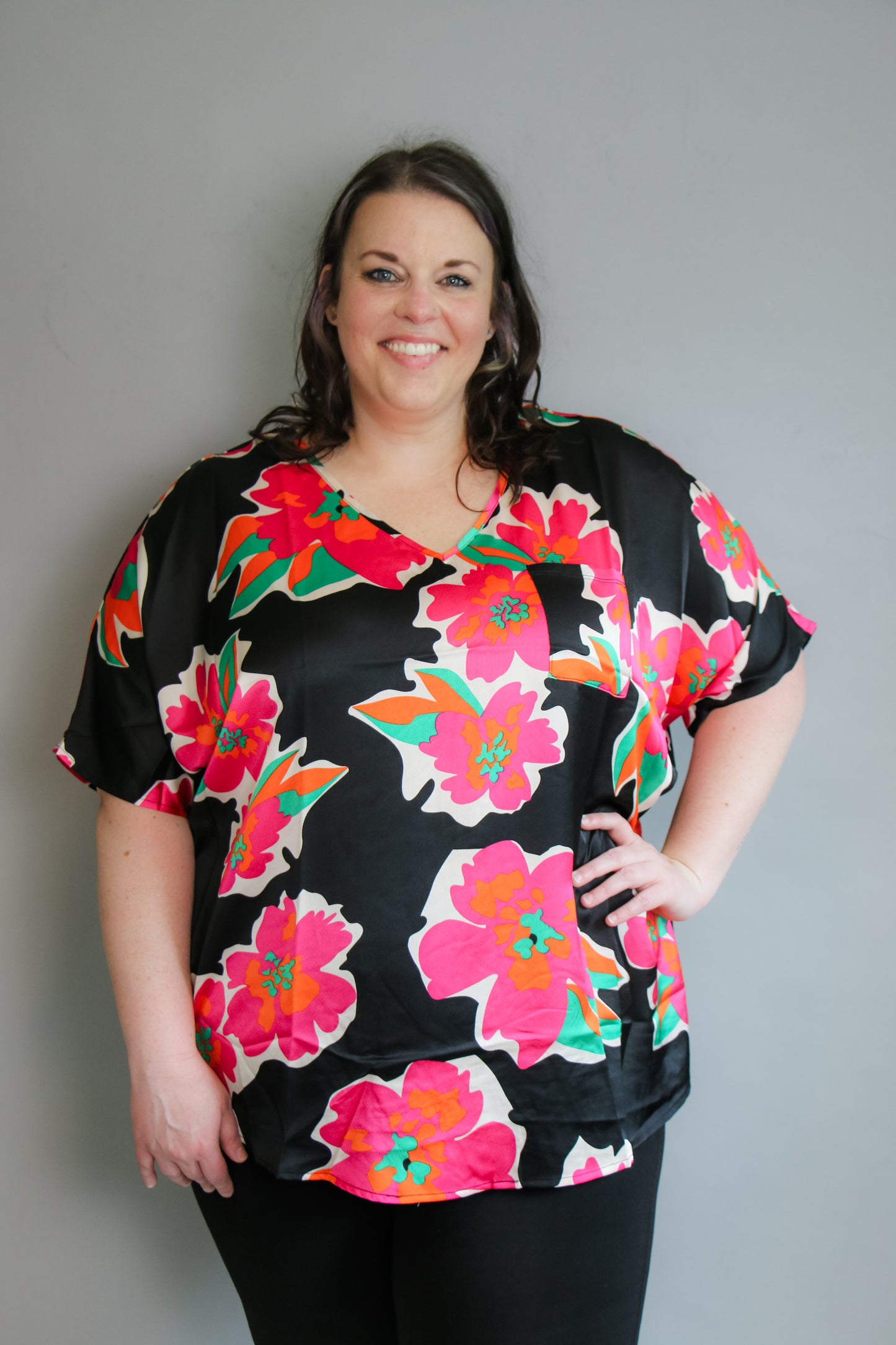 Flower Print Boxy Top
