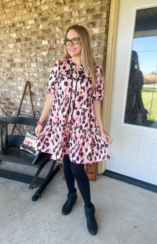 Cheetah Babydoll Dress