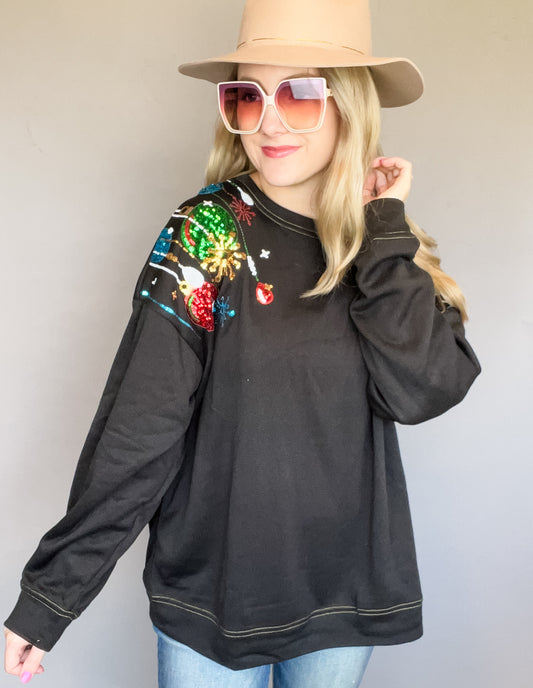 Pop of Sparkle Holiday Sweatshirt