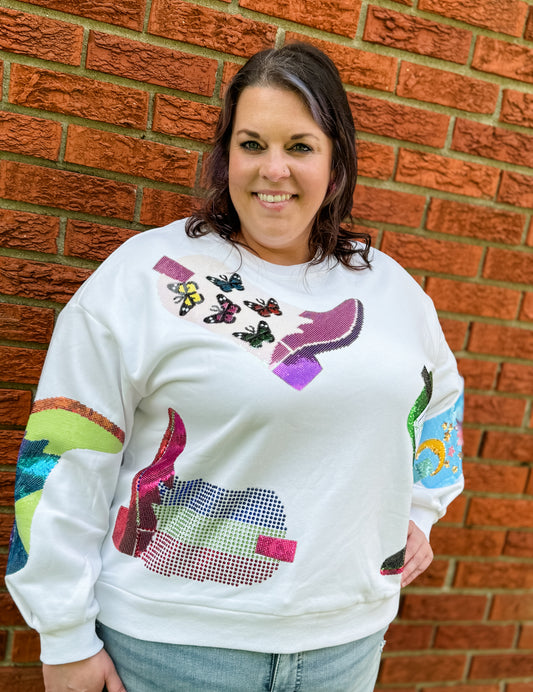 Queen of Sparkles Boot Sweatshirt
