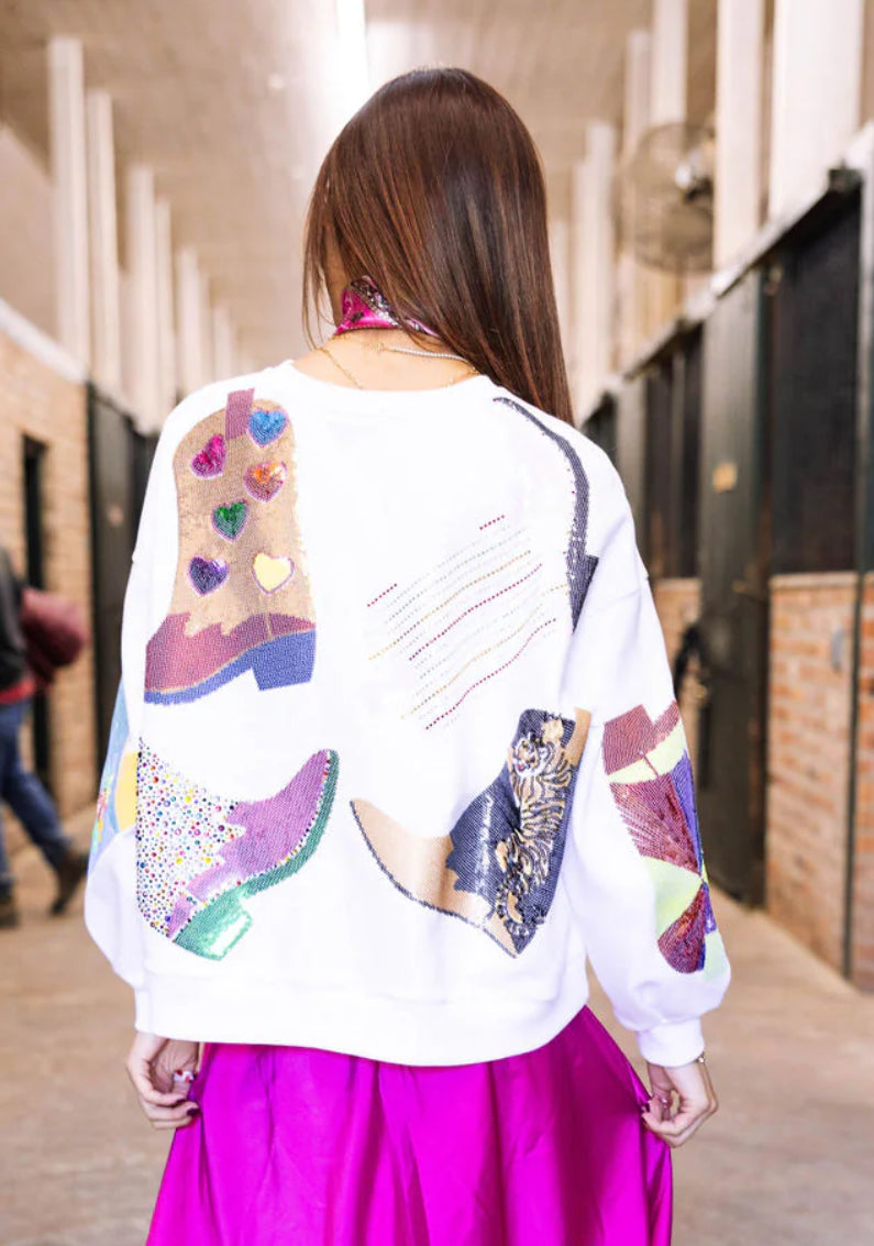 Queen of Sparkles Boot Sweatshirt