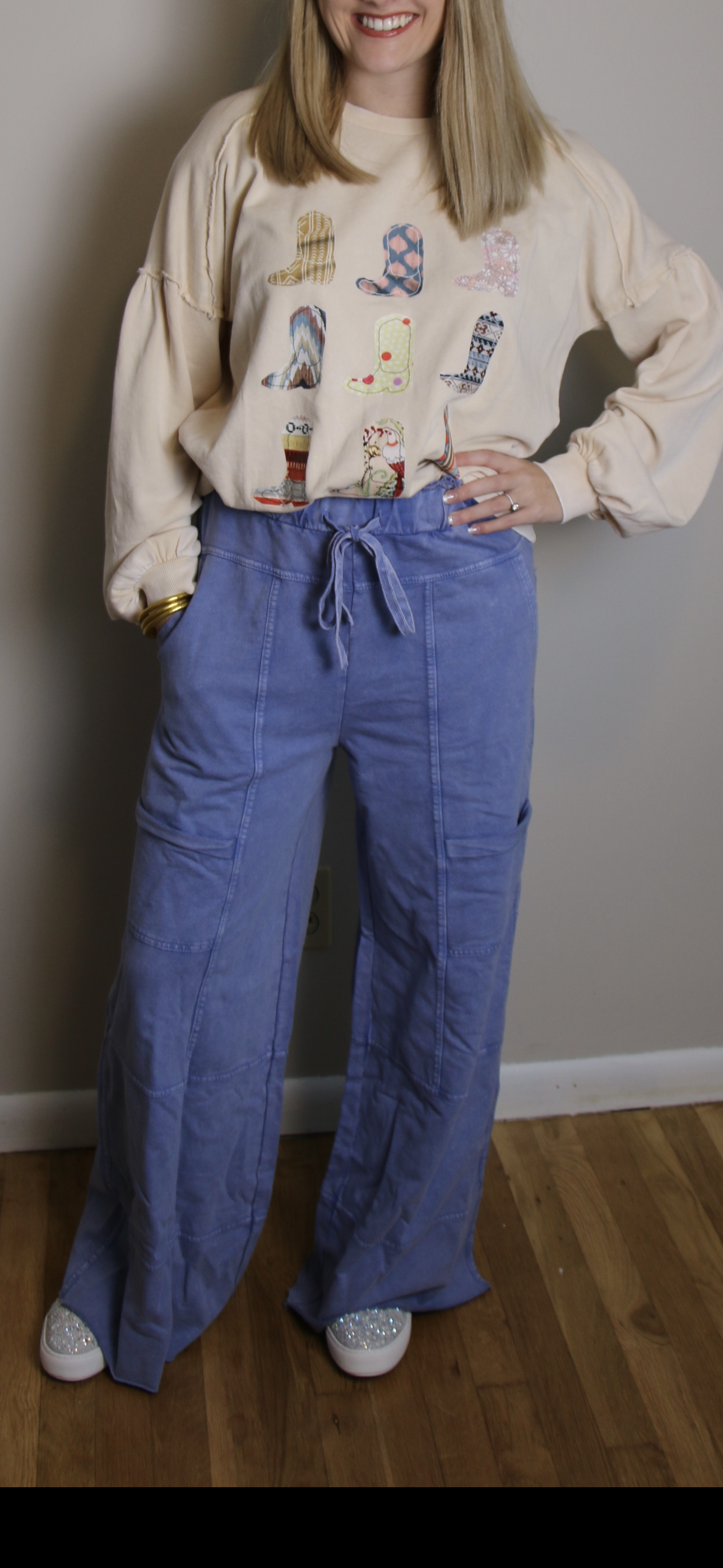 Mineral Washed Cargo Pants - Blue