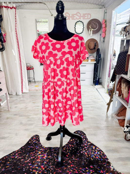 Hot Pink Daisy Dress