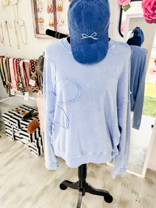 Daisy Pop Sweatshirt - Blue