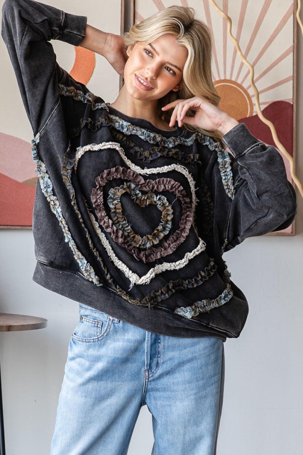 Washed Heart Pullover