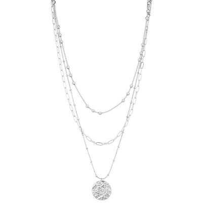 Triple Layer Hammered Necklace