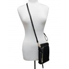 3 Zipper Crossbody - Black