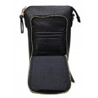 3 Zipper Crossbody - Black