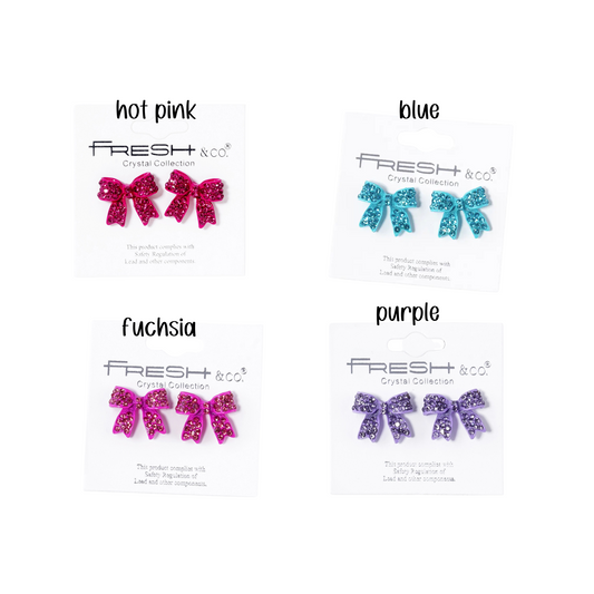 Rhinestone Bow Shape Post Earrings