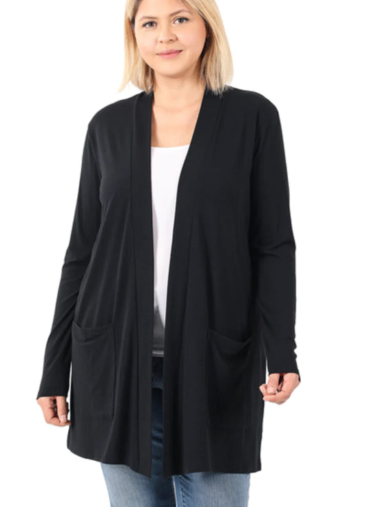 Plus Size Butter Soft Cardigan - Black