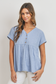 Sky Blue Rib Knit Top