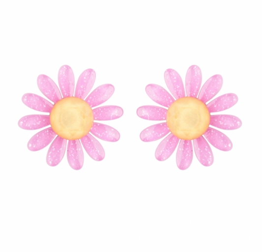 Light Pink Daisy Earrings