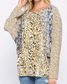 Mixed Print Dolman Top