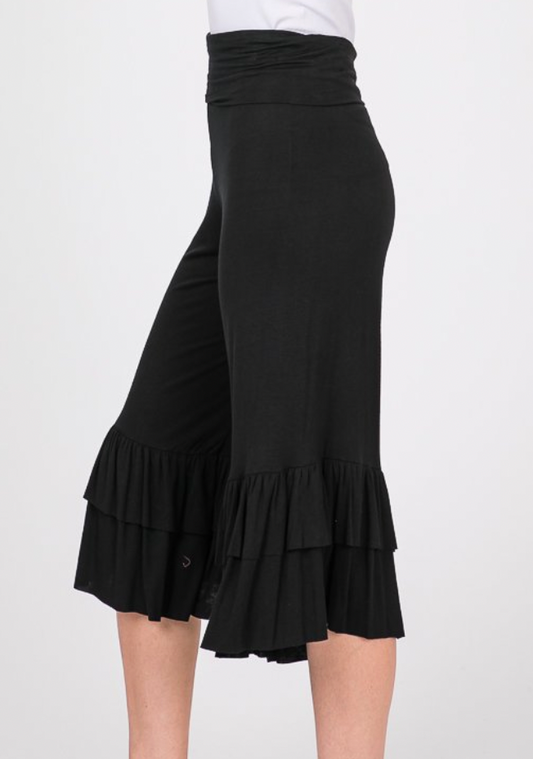 Ruffle Capri Pants - 2 Colors