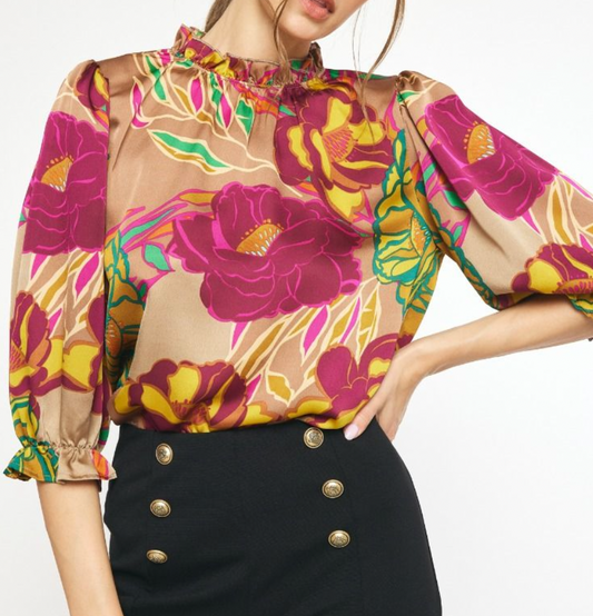 Pop of Floral Blouse