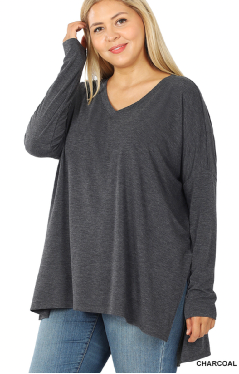 Plus Size Going Casual Blouse - Grey – Reflections Boutique