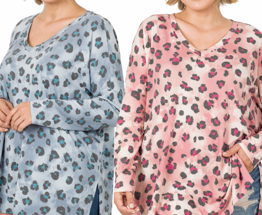 Cheerful Cheetah Plus Size Top - 2 Colors