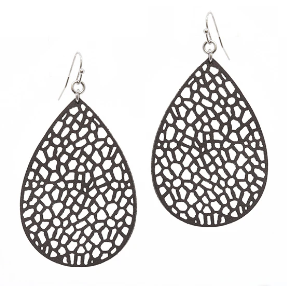 Laser Cut Earrings - Black or Ivory