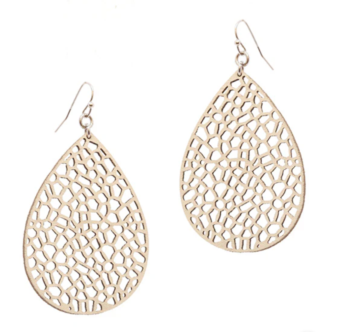 Laser Cut Earrings - Black or Ivory