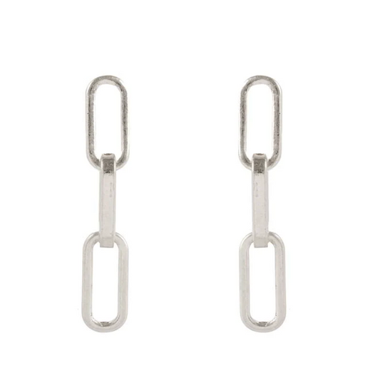 Silver 3 Link Earrings