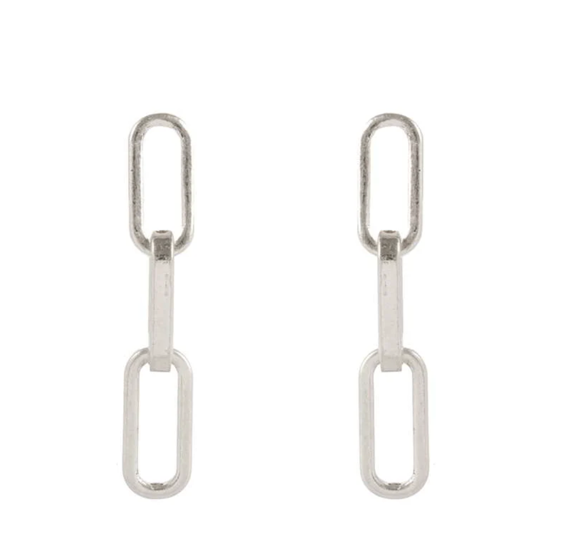 Silver 3 Link Earrings