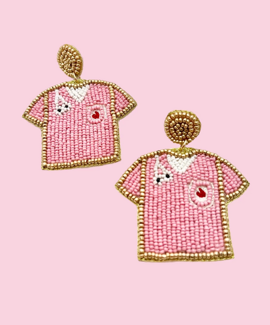 Pink Scrub Earrings