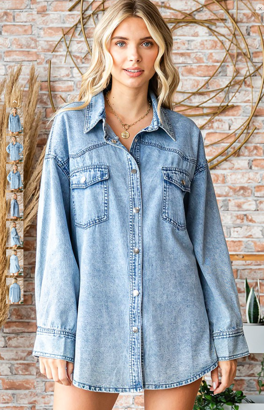 Button Down Long Sleeve Denim Shirt