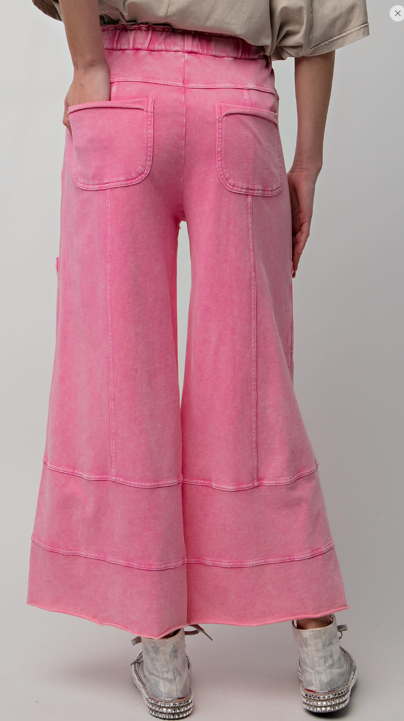 Mineral Washed Pants - Barbie Pink