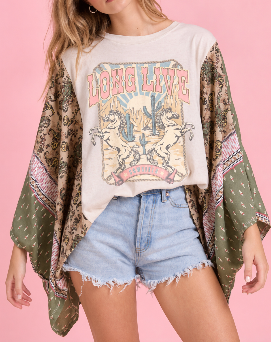 Long Live Cowgirls Kaftan Top